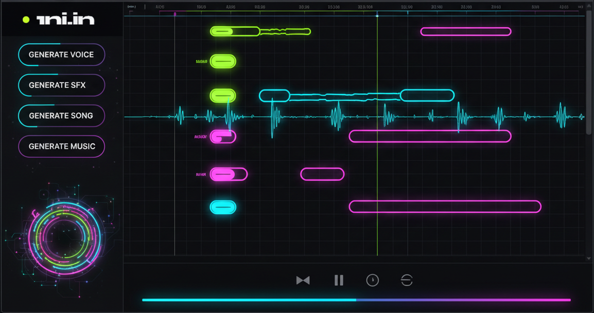 1ni.in Audio Studio — browser-based multi-track AI audio editor